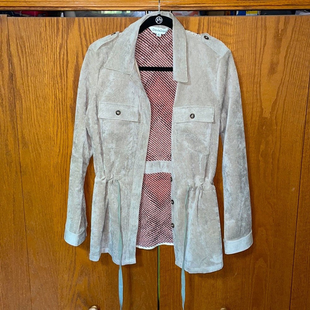 Women’s Corduroy Jacket with Knit Aztec Print